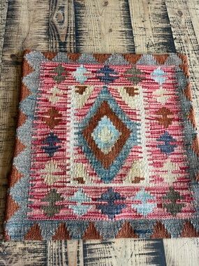 Handwoven Geometric Accent Pillow Cover - Turkish Wool